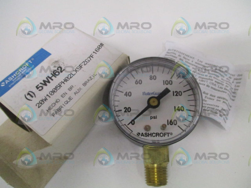 ASHCROFT 20W1005PH02LXSFZG7F-160# PRESSURE GAUGE 0-160 PSI NSMP