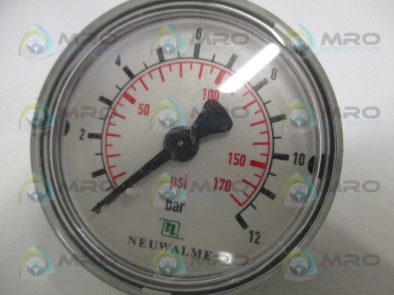 NEUWALME 41303810413 PRESSURE GAUGE 0-170 PSI UNMP