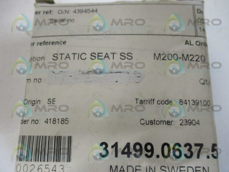INDUSTRIAL MRO M200-M220 STATIC SEAT SS *NEW IN BOX*