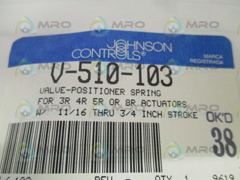 JOHNSON CONTROLS V-510-103 VALVE-POSITIONER SPRING NSMP