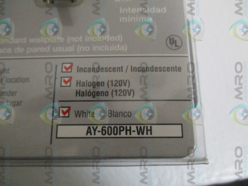 LUTRON AY-600PH-WH SWITCH & DIMMER NSMP