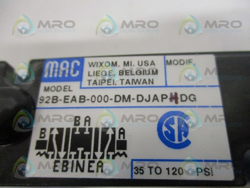 MAC 92B-EAB-000-DM-DJAP-4DG SOLENOID VALVE NSMP