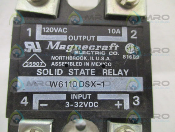 MAGNECRAFT W6110DSX-1 SOLID STATE RELAY *USED*