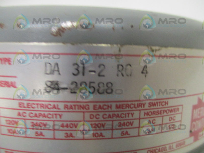 MERCOID CONTROL DA31-2RG4 PRESSURE SWITCH UNMP
