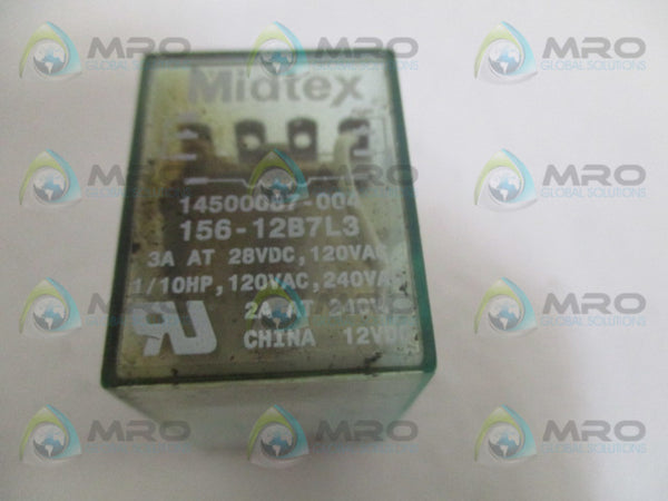 MIDTEX 14500087-004 156-12B7L3 RELAY 120VAC UNMP