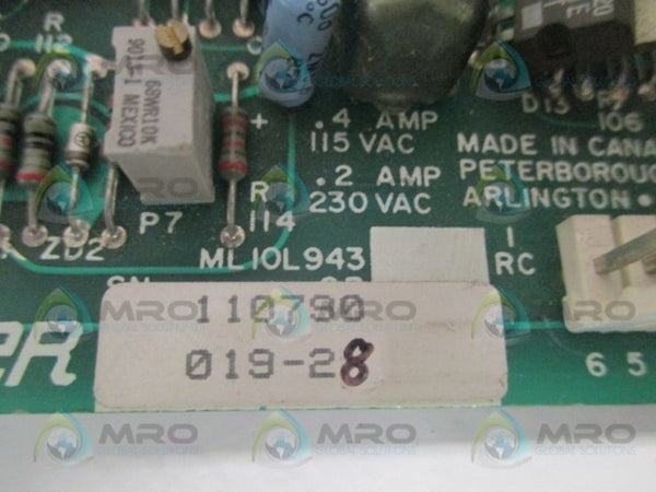 MILLTRONICS MICRORANGER ML10L943 CONTROL PROCESS UNIT BOARD NSNP