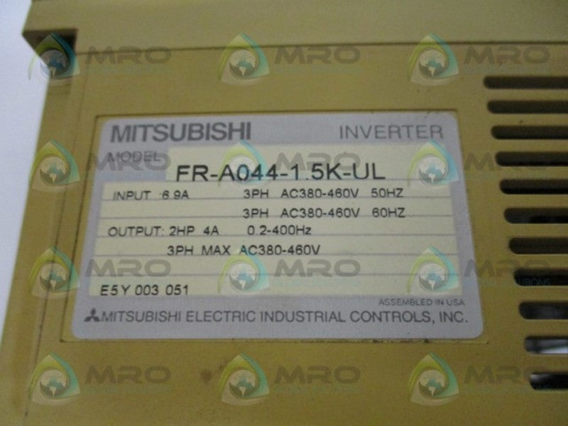 MITSUBISHI FR-A044-1.5K-UL AC INVERTER DRIVE UNMP