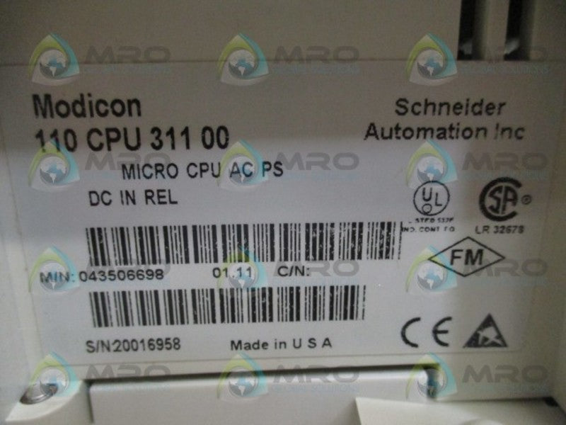 SCHNEIDER AEG MODICON 110CPU31100 MICRO CPU MODULE NSNP