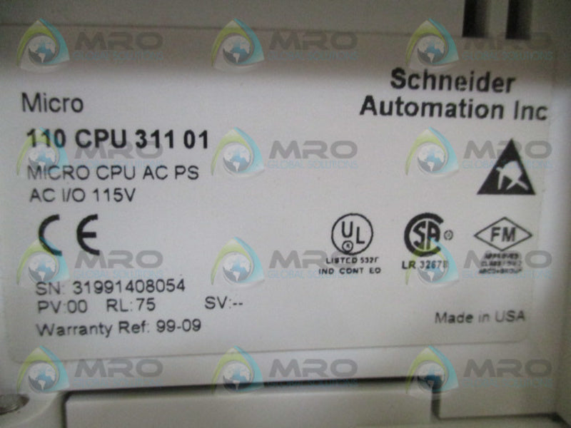 SCHNEIDER AEG MODICON MICRO 110CPU31101 CPU AC POWER SUPPLY NSMP