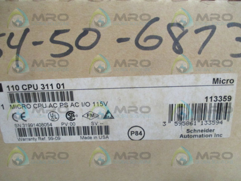 SCHNEIDER AEG MODICON MICRO 110CPU31101 CPU AC POWER SUPPLY NSMP