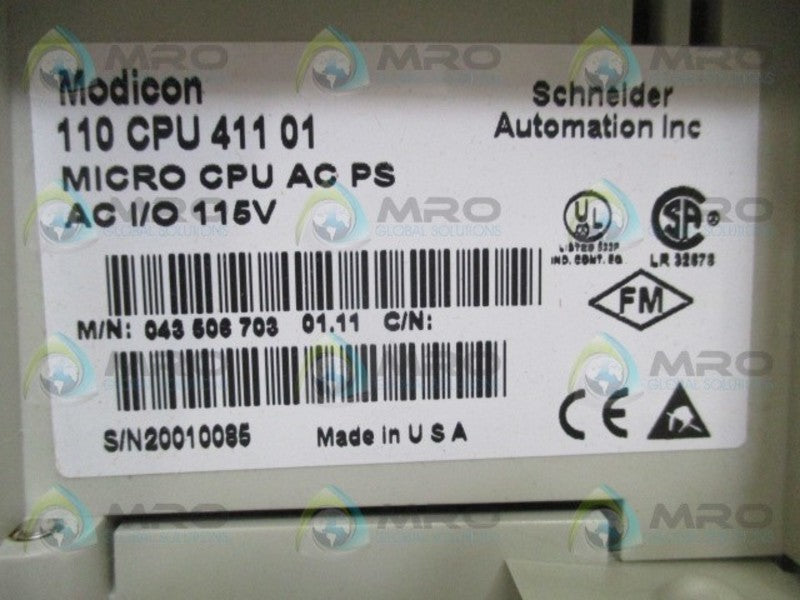 SCHNEIDER AEG MODICON MICRO 110CPU41101 CPU AC POWER SUPPLY NSMP