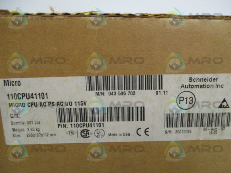 SCHNEIDER AEG MODICON MICRO 110CPU41101 CPU AC POWER SUPPLY NSMP