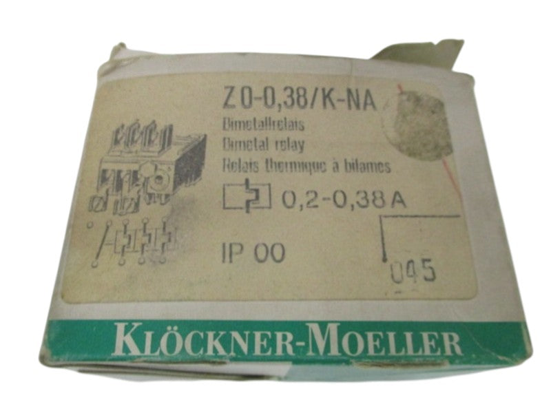 KLOCKNER MOELLER Z0-0,38/K-NA BIMETAL RELAY 0,2-0,38A NSMP