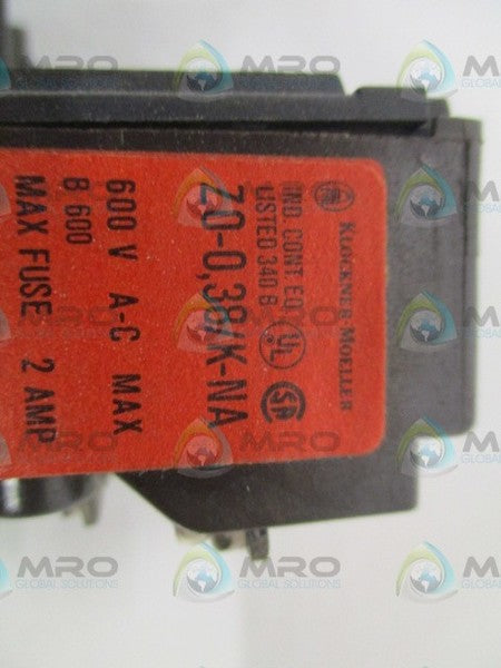 KLOCKNER MOELLER Z0-0,38/K-NA BIMETAL RELAY 0,2-0,38A NSMP
