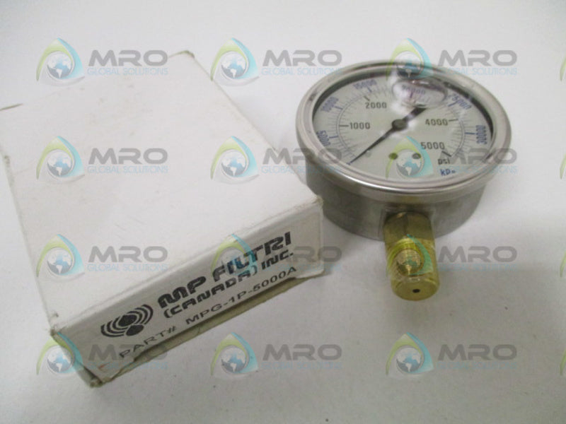 MP FILTRI MPG-1P-5000A PRESSURE GAUGE 0/5000 PSI NSMP