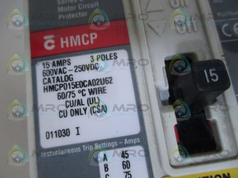 CUTLER HAMMER HMCP015E0CA02U62 15A  UNMP