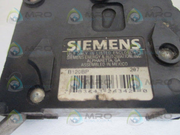 SIEMENS B120BP CIRCUIT BREAKER 20A  UNMP