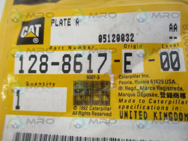 CAT 128-8617-E-00  PLATE  NSNP