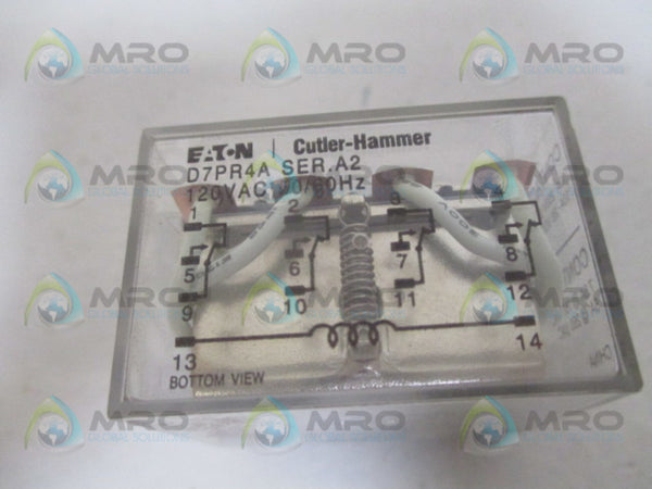 CUTLER HAMMER D7PR4A RELAY 120VAC  UNMP
