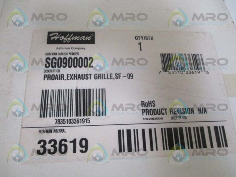HOFFMAN SG0900002 PROAIR EXHAUST GRILLE NSMP