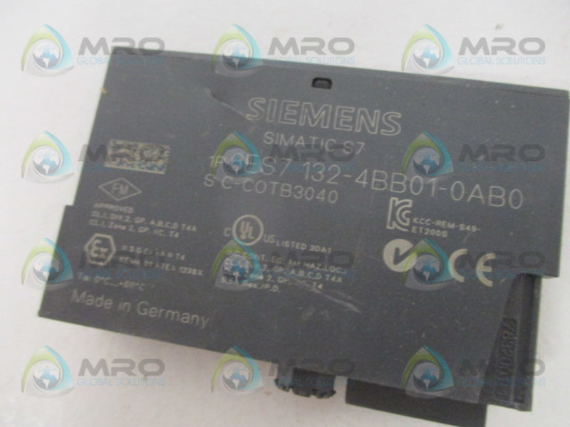SIEMENS 6ES7132-4BB01-0AB0 MODULE (AS PICTURED) UNMP