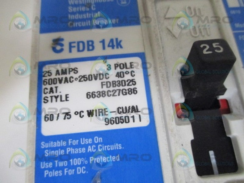 CUTLER HAMMER FDB3025 CIRCUIT BREAKER 25A NSNP