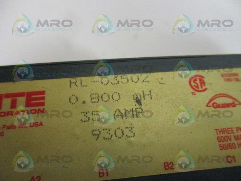 MTE RL-03502 3-PHASE LINE REACTOR UNMP