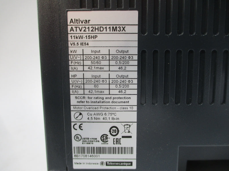 SCHNEIDER ELECTRIC ATV212HD11M3X 200-240V 42.1A NSNP