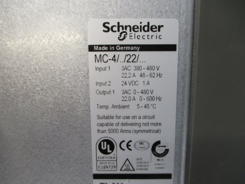 SCHNEIDER ELECTRIC MC-4/11/22/400 380-480VAC 22.2A UNMP