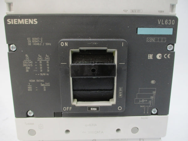 SIEMENS 3VL5763-1DE36-0AA0 VL630N 415VAC 630A (AS PICTURED) NSMP