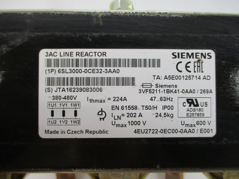 SIEMENS 6SL3000-0CE32-3AA0 380-480V 224A UNMP