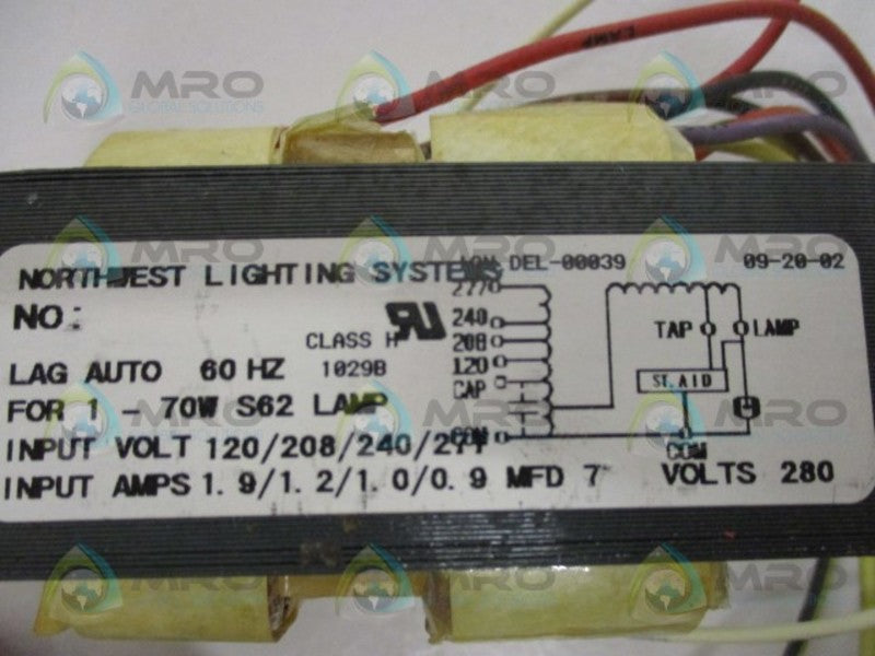 NORTHWEST  BH70/Q-K HIGH PRESSURE SODIUM KIT NSMP