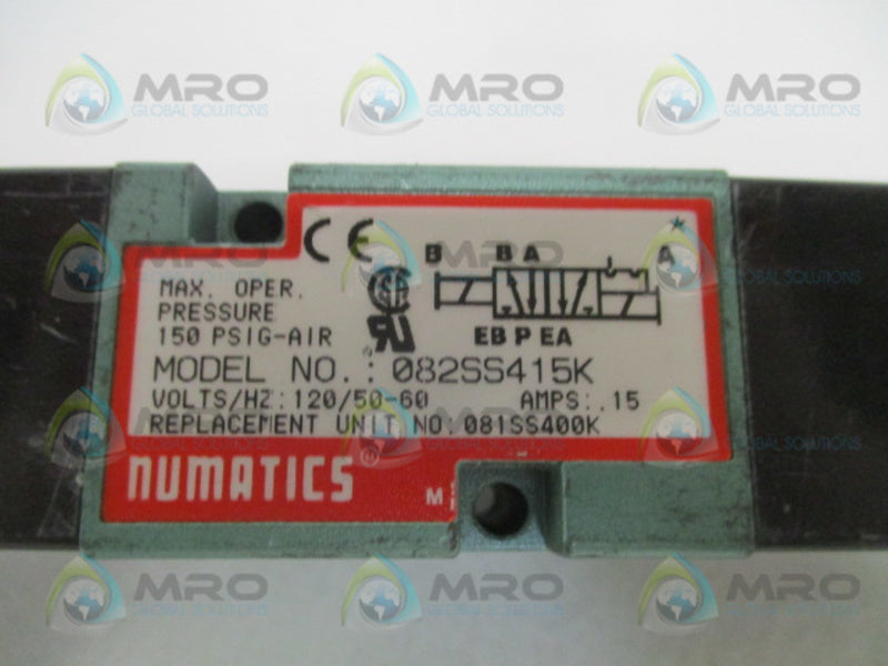NUMATICS 082SS415K SOLENOID VALVE UNMP