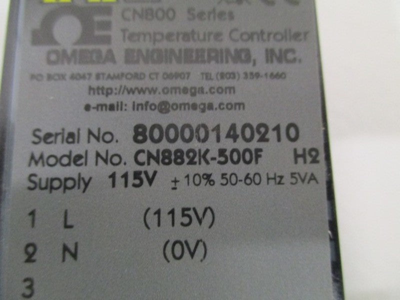 OMEGA CN882K-500F TEMPERATURE CONTROLLER 0-500F NSMP
