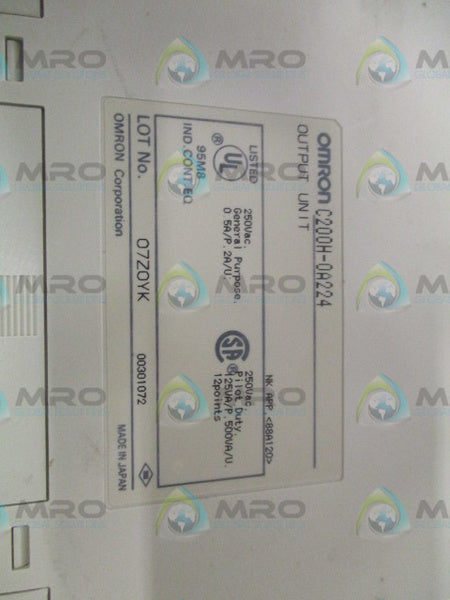 OMRON C200H-0A224 OUTPUT UNIT NSNP