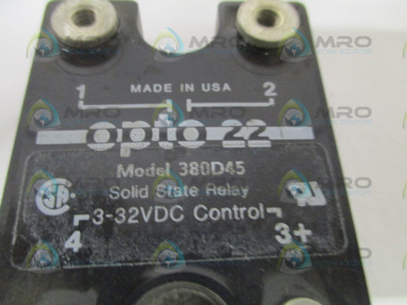 OPTO 22 380D45 SOLID STATE RELAY 3-32VDC *USED*