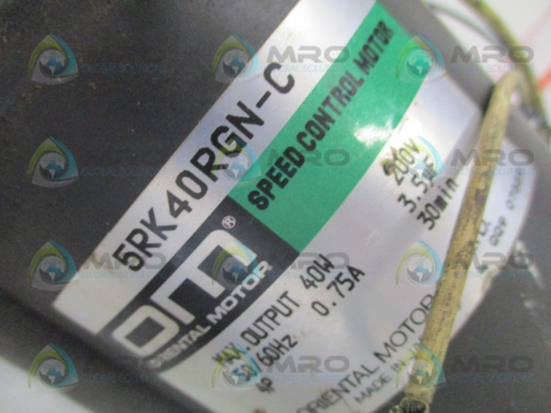 ORIENTAL MOTOR 5RK40RGN-C SPEED CONTROL MOTOR UNMP
