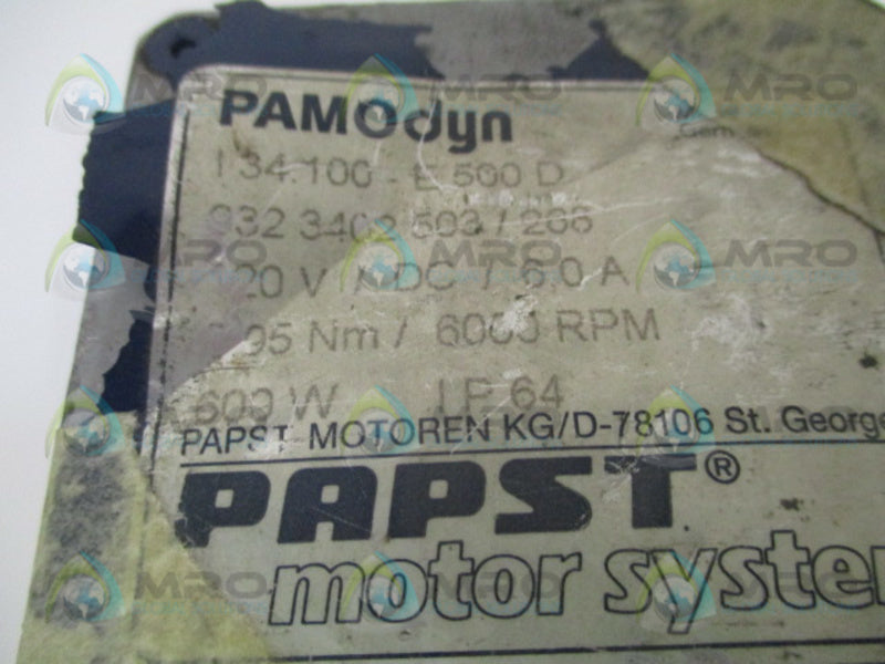 PAPST PAMOdyn I34.100-E500D 9323402503/206 BRUSHLESS SERVO MOTOR UNMP