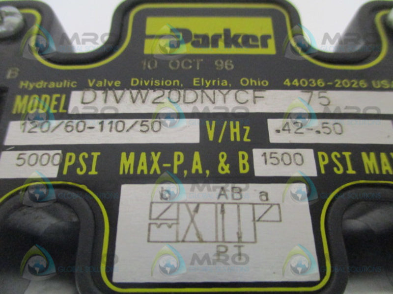 PARKER D31VW20D1NYCF75 DIRECTIONAL VALVE NSNP