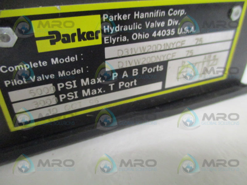 PARKER D31VW20D1NYCF75 DIRECTIONAL VALVE NSNP