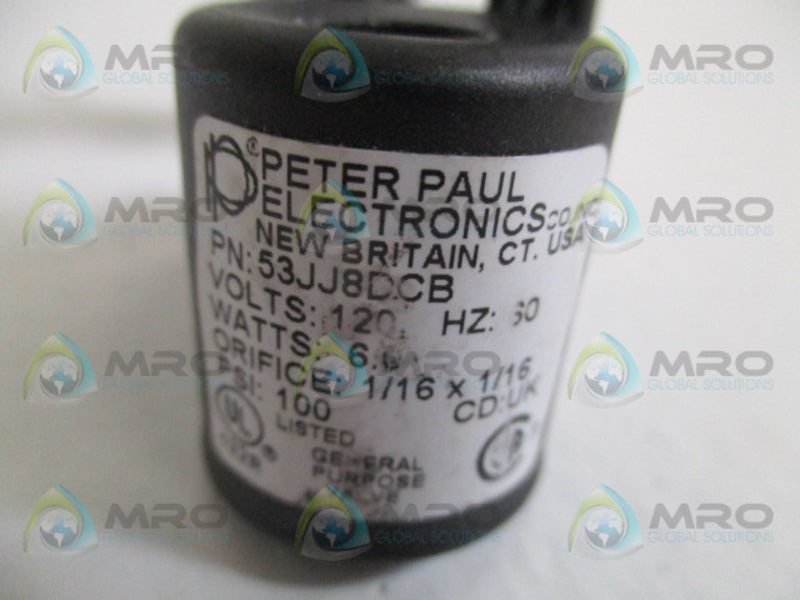 PETER PAUL 53JJ8DCB SOLENOID VALVE 120V (AS PICTURED) NSNP