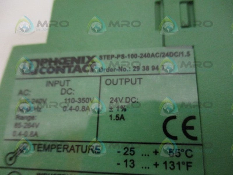 PHOENIX CONTACT STEP POWER STEP-PS-100-240AC/24DC/1.5 POWER SUPPLY NSNP