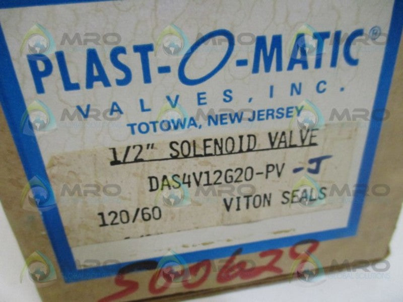 PLAST-O-MATIC DAS4V12G20J SOLENOID VALVE 1/2" NSMP