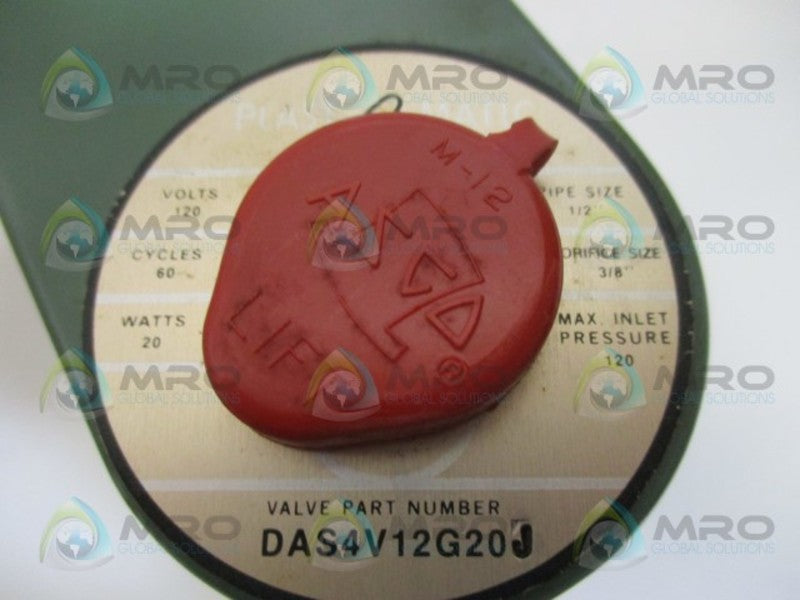 PLAST-O-MATIC DAS4V12G20J SOLENOID VALVE 1/2" NSMP