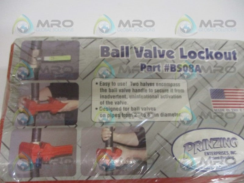 PRINZING BS08A BALL VALVE LOCKOUT RED 2"-8" NSMP