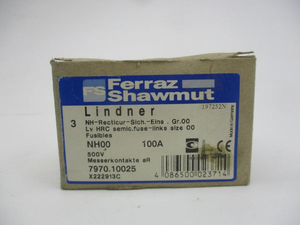 FERRAZ SHAWMUT NHG00 7970.10025 500V 100A (PKG OF 3) NSMP