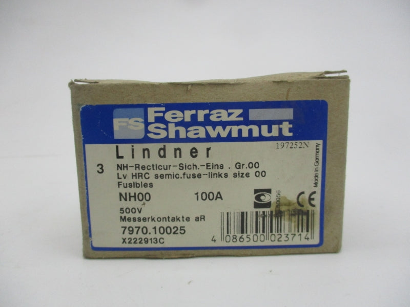 FERRAZ SHAWMUT NHG00 7970.10025 500V 100A (PKG OF 3) NSMP