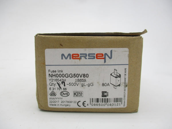 MERSEN NH000GG50V80 500V 80A (PKG OF 7) NSMP