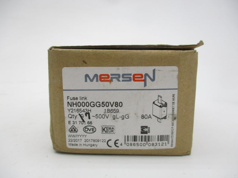 MERSEN NH000GG50V80 500V 80A (PKG OF 7) NSMP