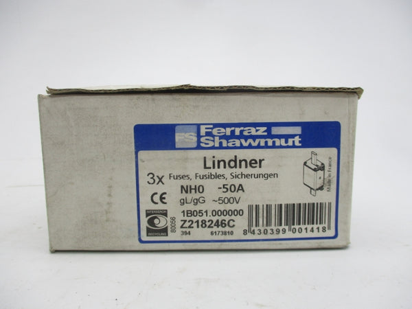 FERRAZ SHAWMUT NH0-50A 1B051.000000 500V 50A (PKG OF 3) NSMP
